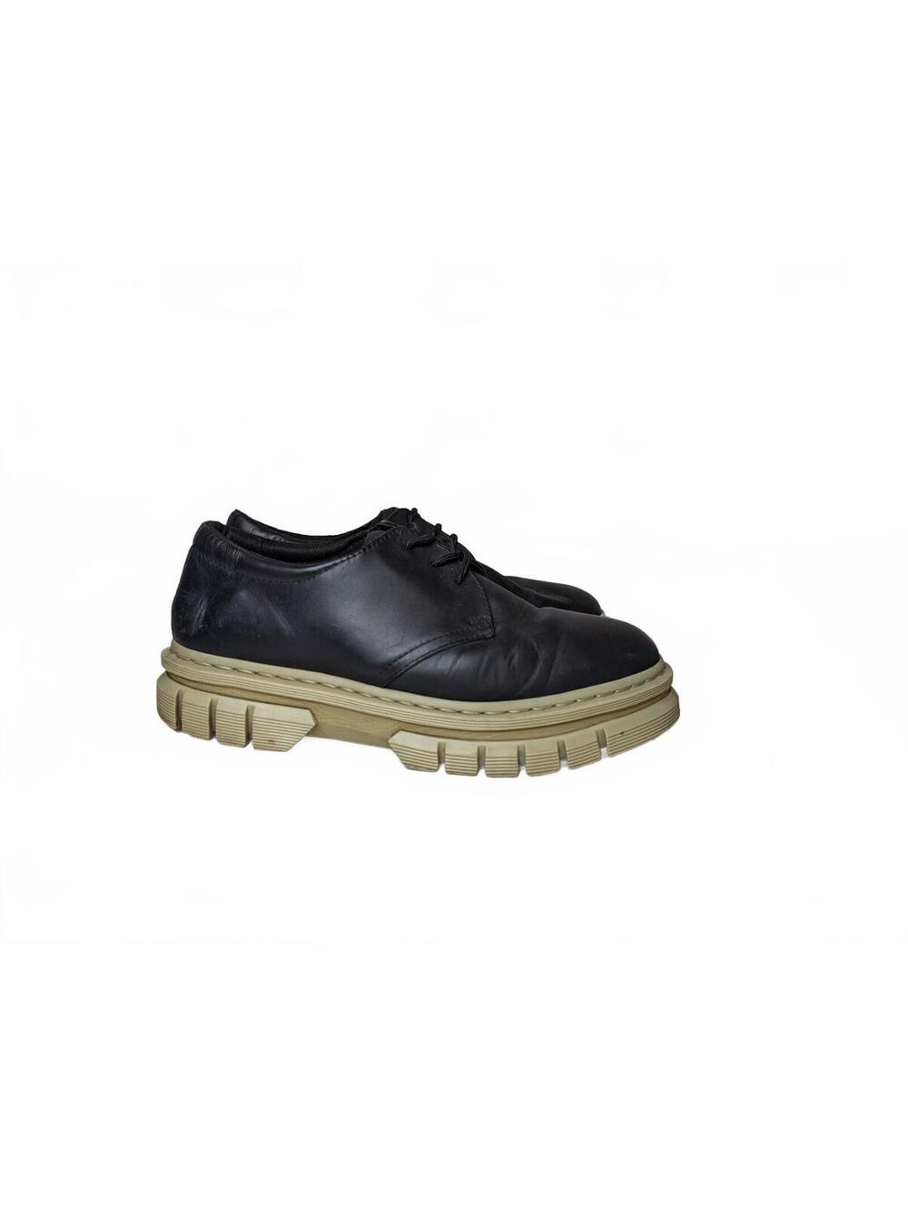 Dr. Martens Rikard 3-Eye Chunky Platform Shoes Black Leather Size 11 US